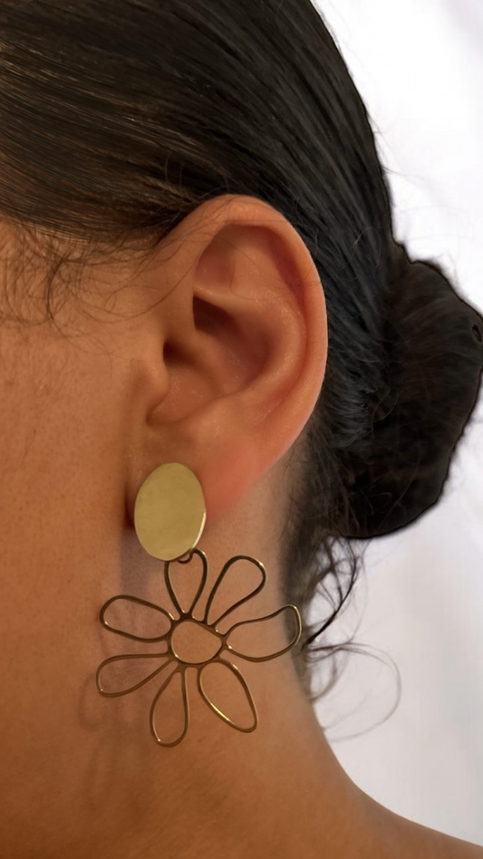 Boucles d'Oreilles Fleur d'Or